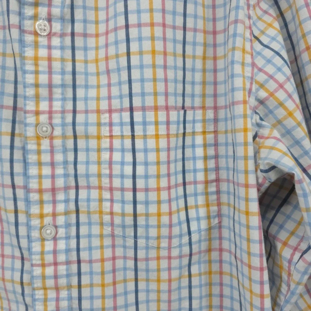 J Crew Flex Washed Slim Untucked Plaid Button Down Shirt Mens Medium
